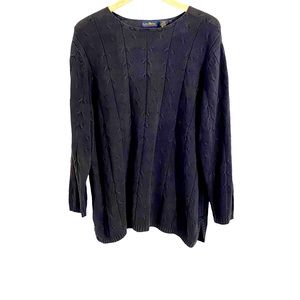 Hunters Run Women’s Black Vintage Sweater, Plus Size 1X